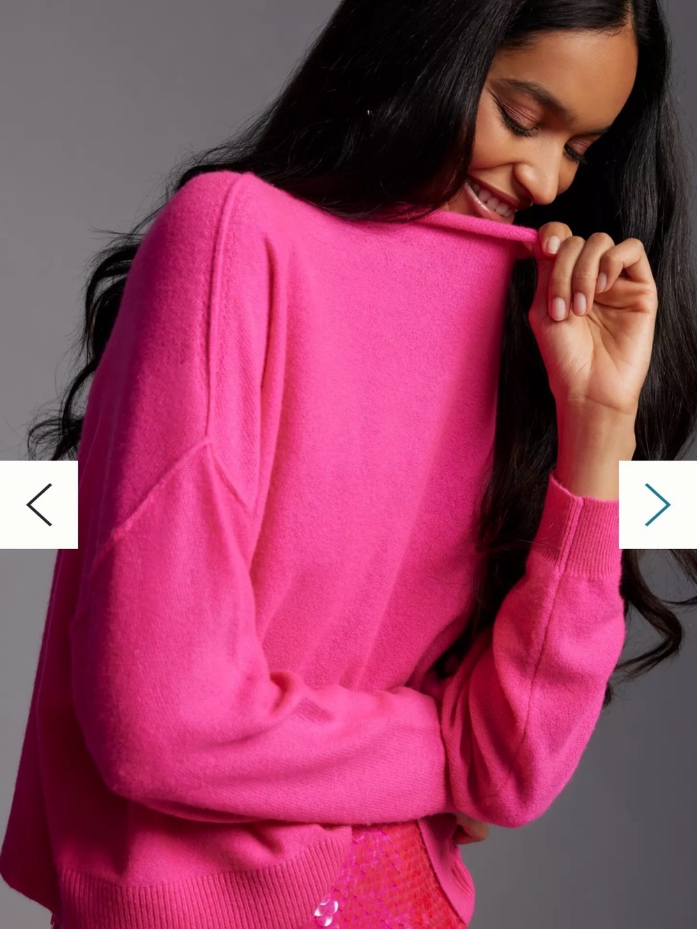 Anthropologie Pilcro Alani 100% Cashmere Sweater Hot Pink
